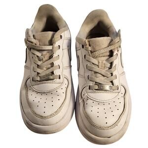 Nike Air Force 1 Low in a white colorway kids size 1Y